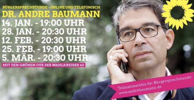 Sprechstunde mit Dr. André Baumann für Bürgerinnen und Bürger