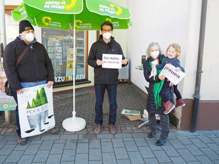 Landtagswahl 14. März 2021 – Wahlkampfstand der Grünen Neulußheim