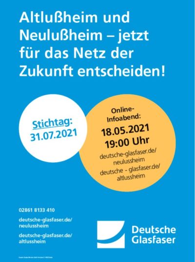 Deutsche Glasfaser Info-Veranstaltung Dienstag, 18.05.2021, 19:00 Uhr, online