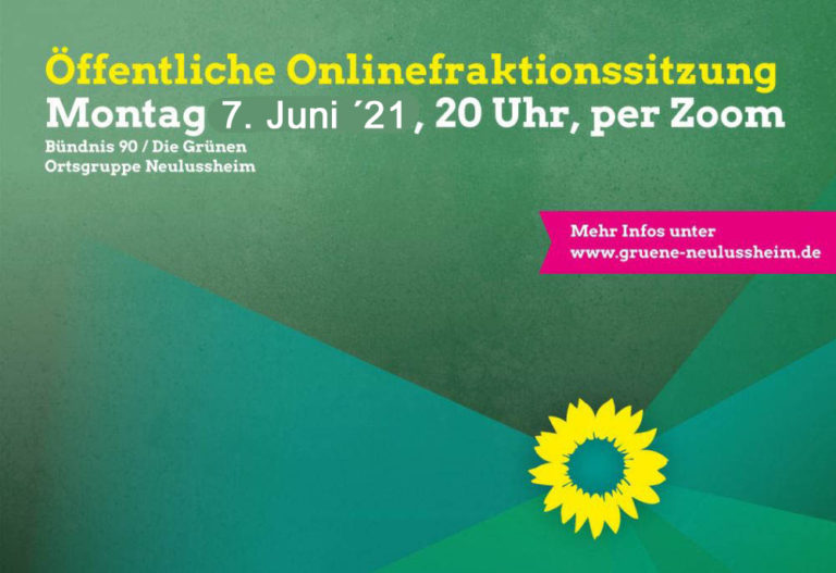 Einladung zur öffentlichen online-Fraktionssitzung am Montag, den 07.06.2021, 20 Uhr