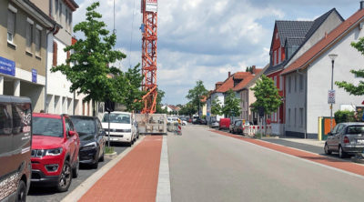 Waghäuseler Straße Richtung Kreisverkehr Baustelle 2021-06-13