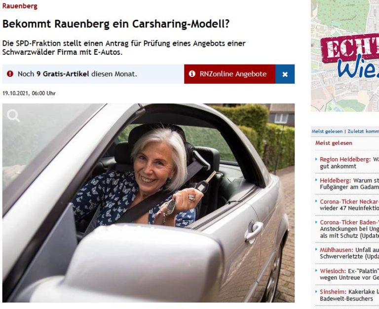 Carsharing-Initiative aus Neulußheim macht Schule